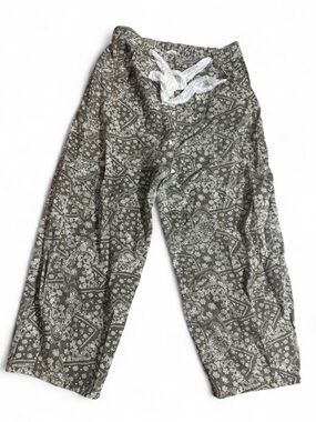Girls Olive Green Floral Bandana-Print Jogger Pants